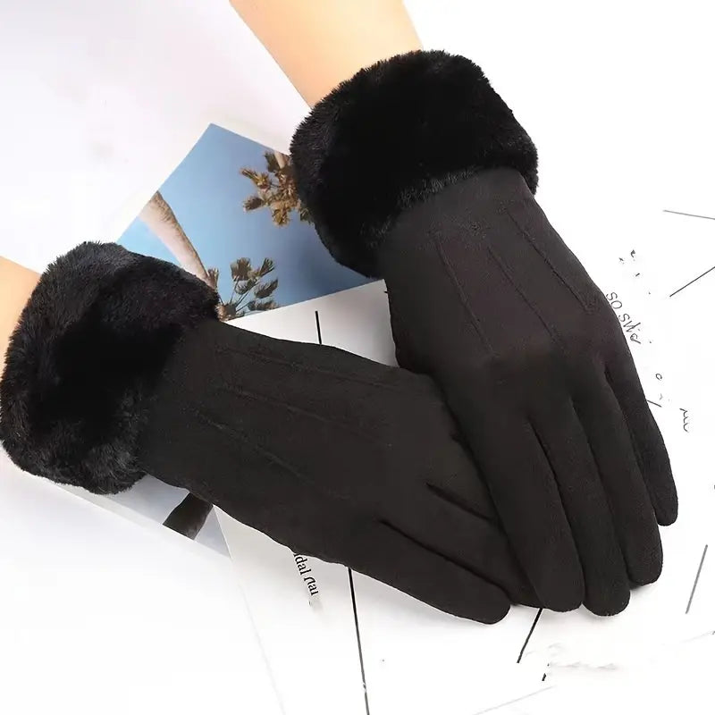 PlushPalm - Gants en velours avec renfort
