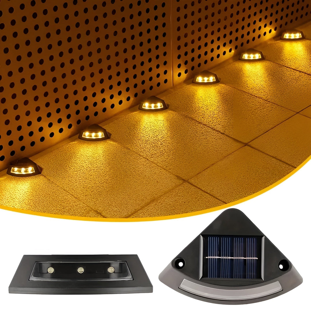 Solora Lampes solaires d'escalier 4 pièces | Résistantes aux intempéries & sans fil | Blanc chaud & blanc froid | Durée d'éclairage 8–10h