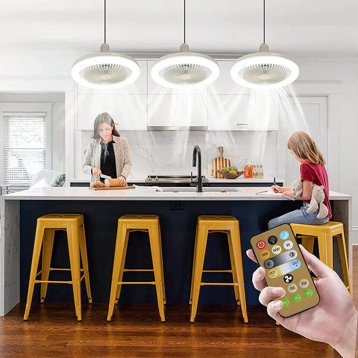 Ventilateur de plafond avec lumière LED et télécommande