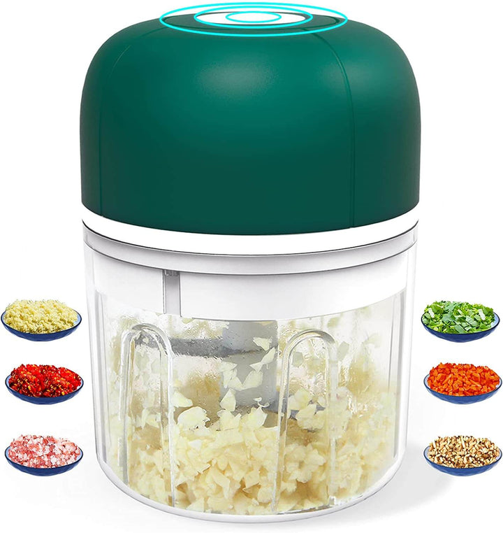 Küchenkrone Hachoir Électrique à Ail | Compact & Rechargeable | Sans BPA & Acier Inoxydable | 250 ml