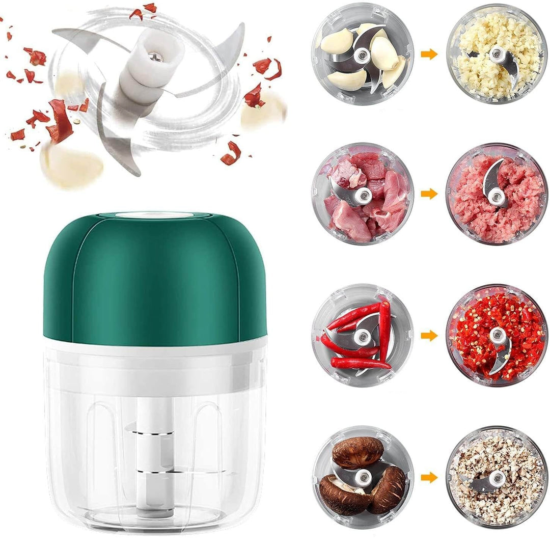 Küchenkrone Hachoir Électrique à Ail | Compact & Rechargeable | Sans BPA & Acier Inoxydable | 250 ml
