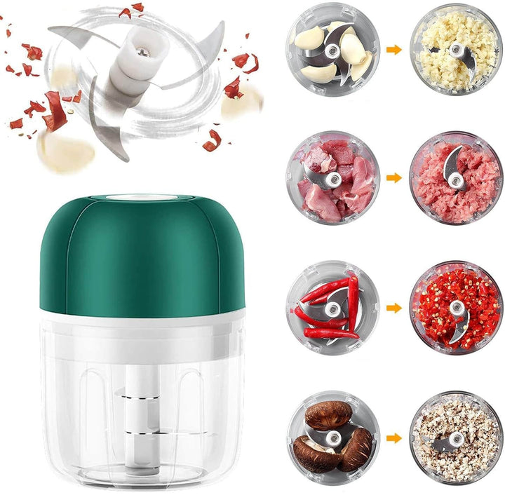 Küchenkrone Hachoir Électrique à Ail | Compact & Rechargeable | Sans BPA & Acier Inoxydable | 250 ml