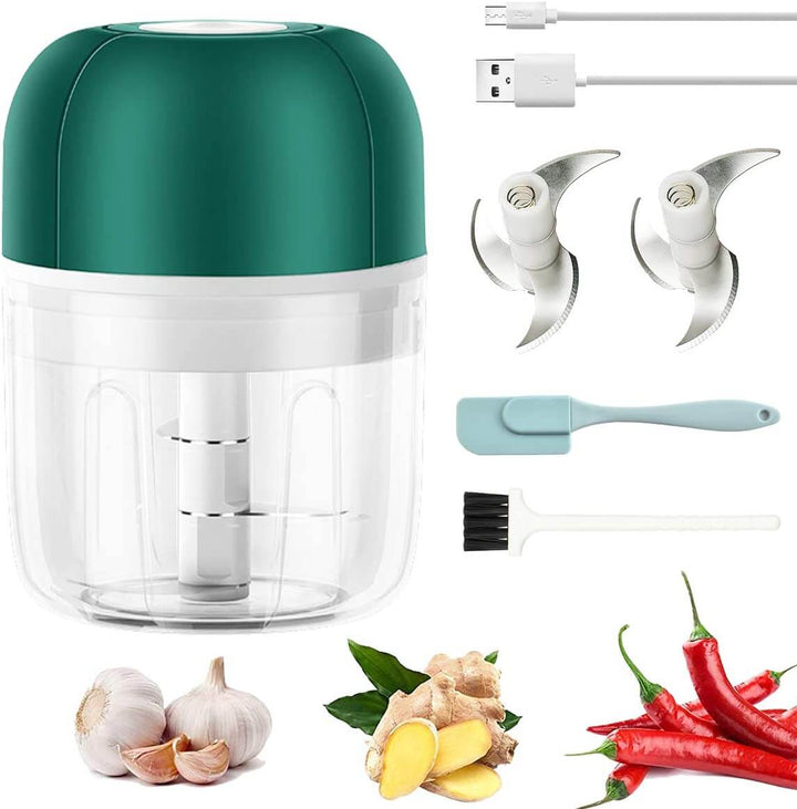 Küchenkrone Hachoir Électrique à Ail | Compact & Rechargeable | Sans BPA & Acier Inoxydable | 250 ml