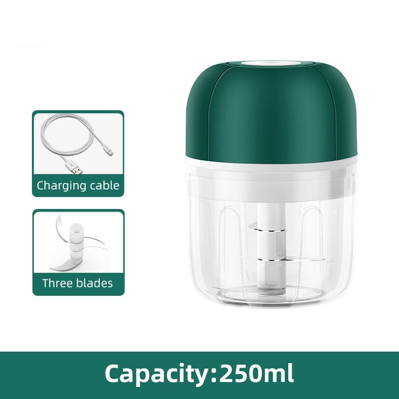 Küchenkrone Hachoir Électrique à Ail | Compact & Rechargeable | Sans BPA & Acier Inoxydable | 250 ml