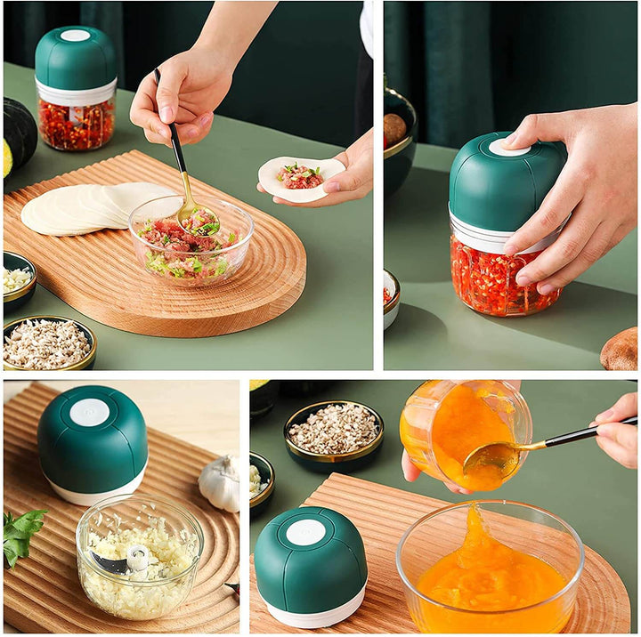 Küchenkrone Hachoir Électrique à Ail | Compact & Rechargeable | Sans BPA & Acier Inoxydable | 250 ml