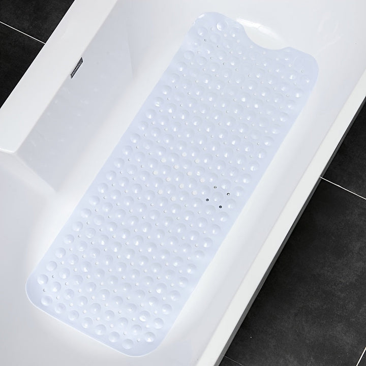 Tapis de bain antidérapant SAFELIA | Extra long (101×40 cm) | Avec ventouses et trous de drainage | PVC
