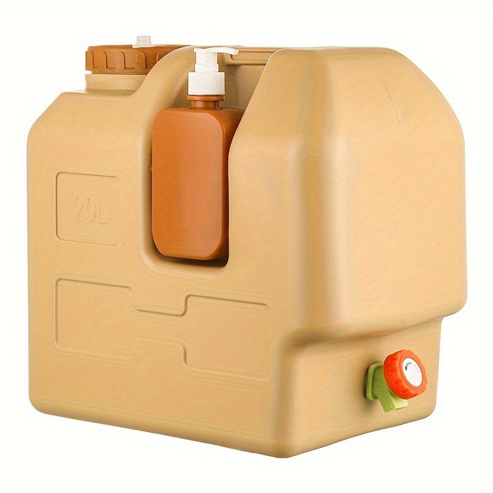 AquaTrek Conteneur d'eau extérieur avec distributeur | Compact & Portable | Avec support à savon | Idéal pour le camping & les voyages