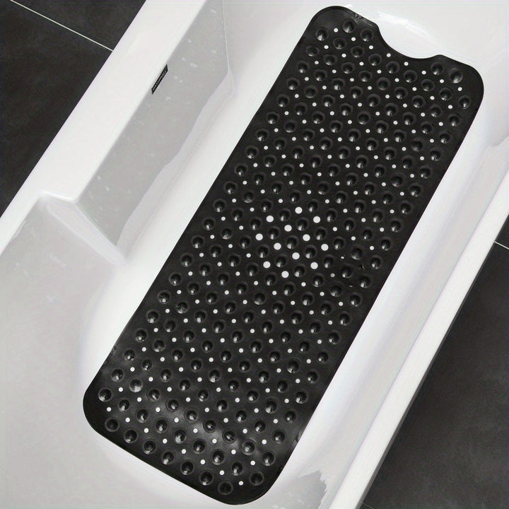 Tapis de bain antidérapant SAFELIA | Extra long (101×40 cm) | Avec ventouses et trous de drainage | PVC