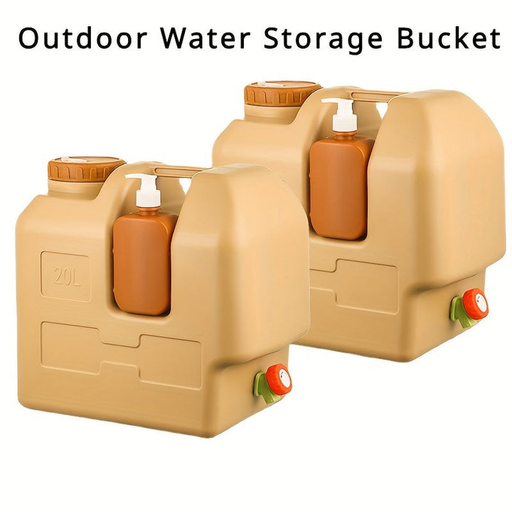 AquaTrek Conteneur d'eau extérieur avec distributeur | Compact & Portable | Avec support à savon | Idéal pour le camping & les voyages