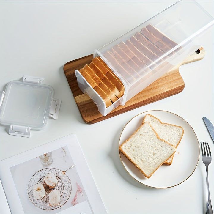 Boîte à pain Slice&Store avec aide à la coupe | Hermétique & sans BPA | 30 × 15 × 15 cm | Garde le pain frais plus longtemps