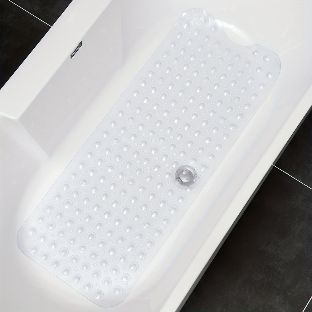 Tapis de bain antidérapant SAFELIA | Extra long (101×40 cm) | Avec ventouses et trous de drainage | PVC