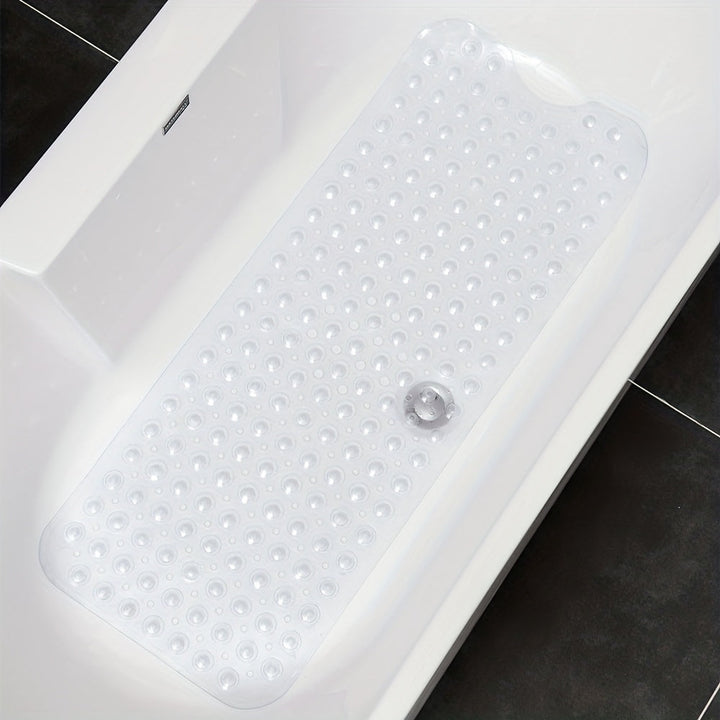 Tapis de bain antidérapant SAFELIA | Extra long (101×40 cm) | Avec ventouses et trous de drainage | PVC