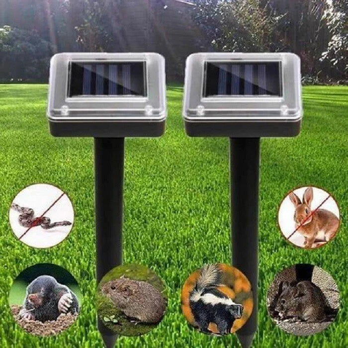 SonicGrün Solar Répulsif à Ultrasons pour Animaux | Contre les Souris, Taupes & Serpents | Résistant aux Intempéries & Écologique
