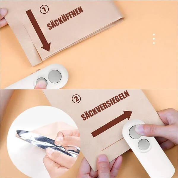 ZipKeeper - Mini-scellant de sachets, Outil portable 2-en-1