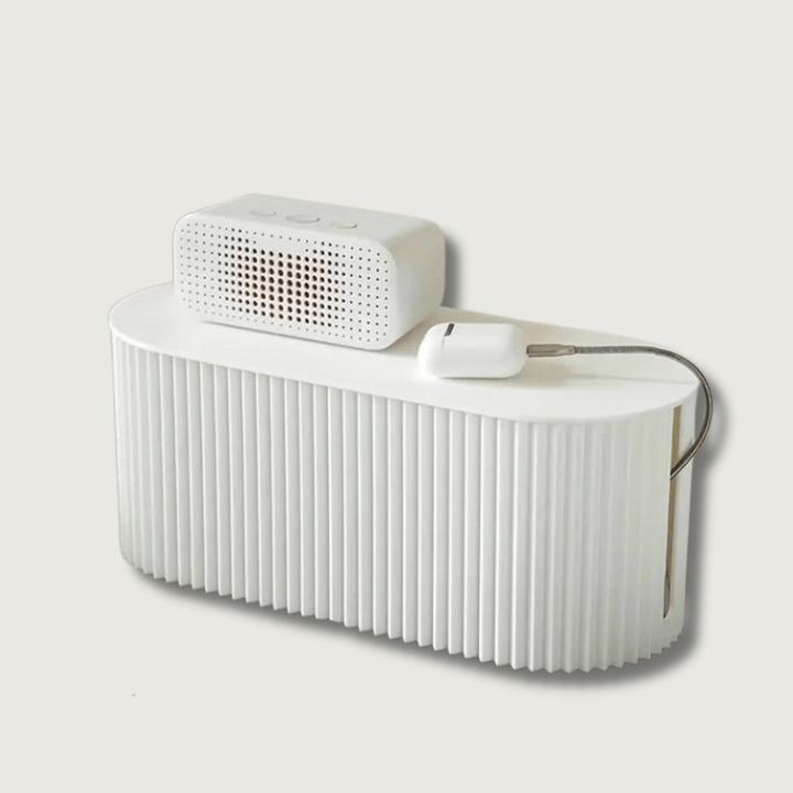 Ordoca Boîte à câbles Organiseur de bureau | Gestion des câbles & rangement | Blanc | 30x11x13 cm