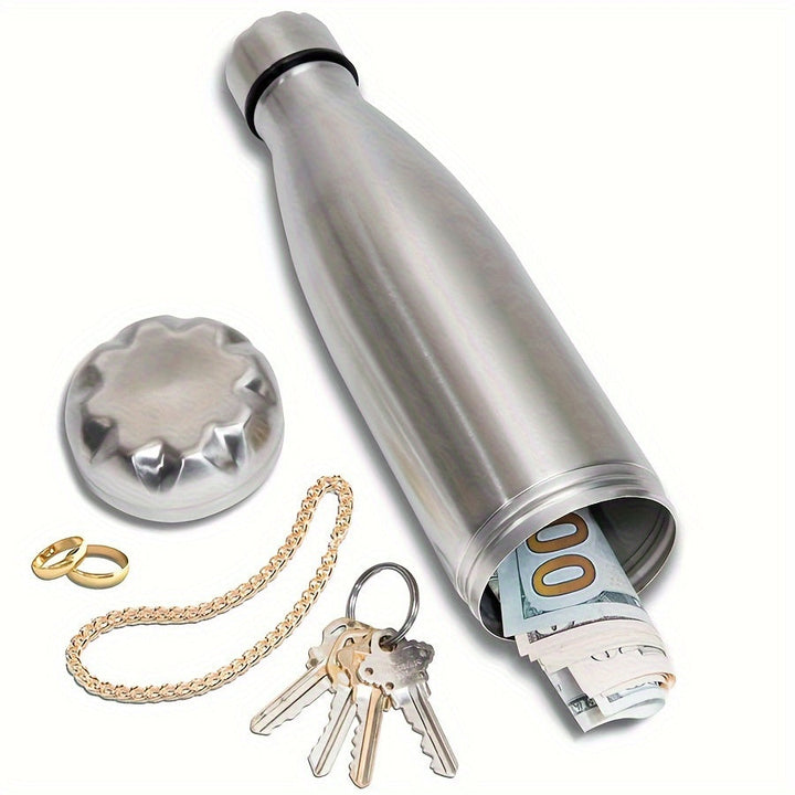 Bouteille Isolante VaultBottle Smart | Avec compartiment secret | 12h chaud & 24h froid | Acier inoxydable | 450 ml | 27×7 cm