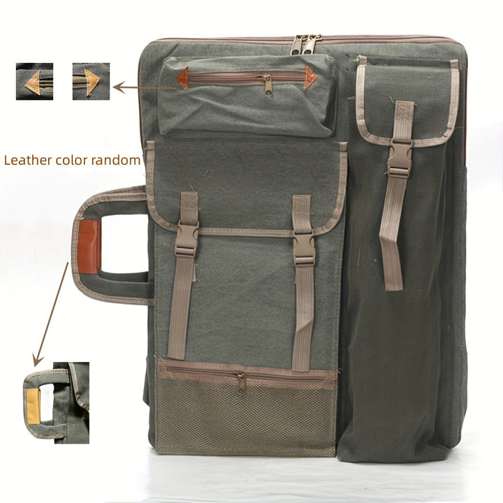 Sac à dos d'artiste Artovo en toile | 66×50 cm | Robuste, Léger & Spacieux | Pour planche à dessin & accessoires | Idéal pour les déplacements