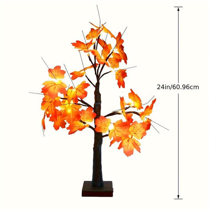 LumiLeaf Arbre Décoratif | Feuilles d'Érable LED | 60 cm | Lumière Chaude | Fonctionnement sur Piles