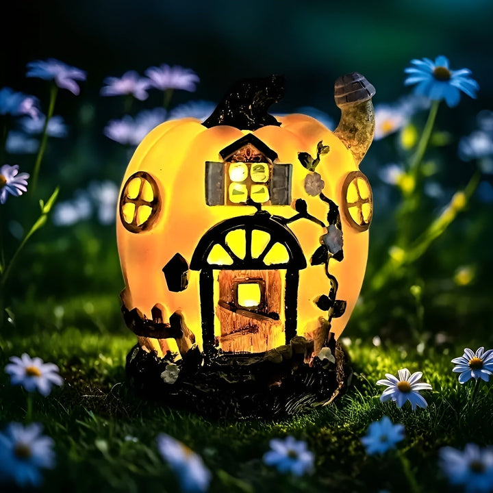 Maison Citrouille Solaire Lumipumpa | Lampe de Jardin LED | Résistante aux Intempéries & Économique en Énergie | Parfaite pour Halloween & Décorations d'Automne