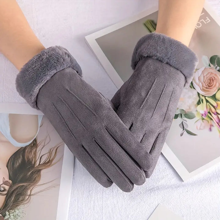 PlushPalm - Gants en velours avec renfort