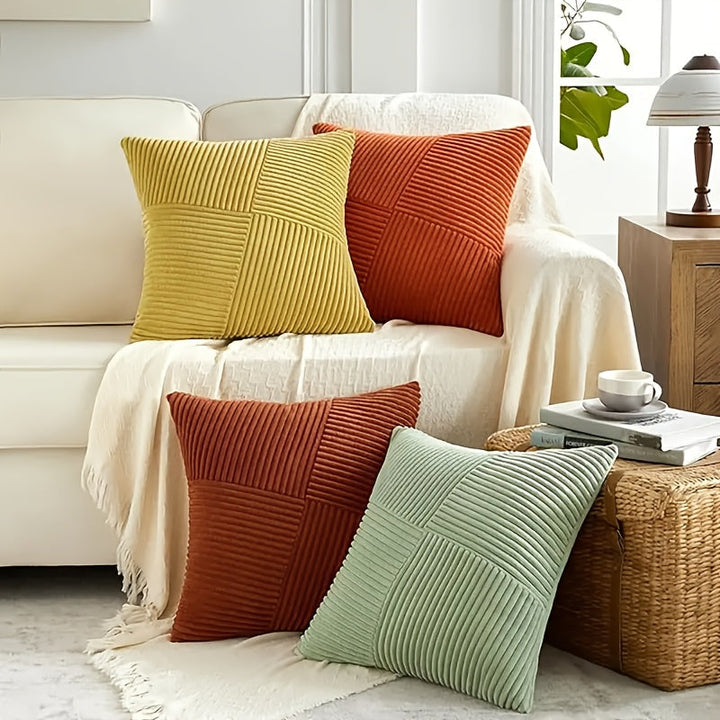 Set de housses de coussin NordLiv | Style Boho | Velours doux | 2 pièces, 45×45 cm, 50x50 cm