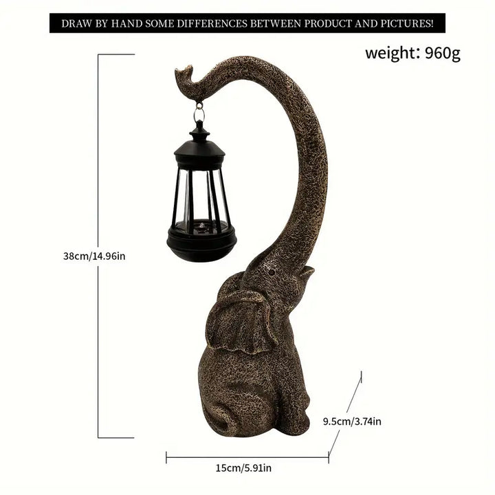 EnchantiLite - Élégante Lampe Solaire Éléphant