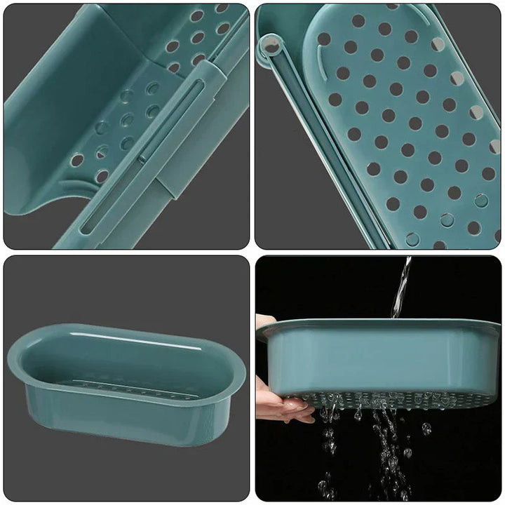 Orgnivo Organisateur de Lavabo Réglable | Fonction Télescopique | Pour Éponges & Chiffons | Aéré & Hygiénique