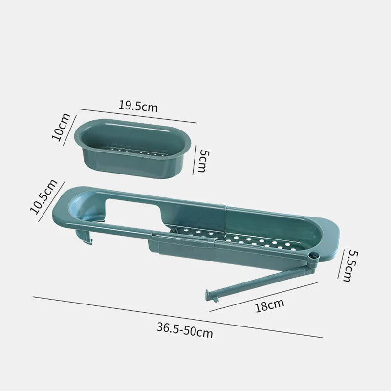 Orgnivo Organisateur de Lavabo Réglable | Fonction Télescopique | Pour Éponges & Chiffons | Aéré & Hygiénique