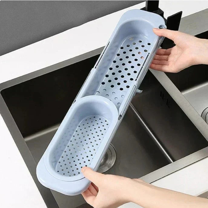 Orgnivo Organisateur de Lavabo Réglable | Fonction Télescopique | Pour Éponges & Chiffons | Aéré & Hygiénique