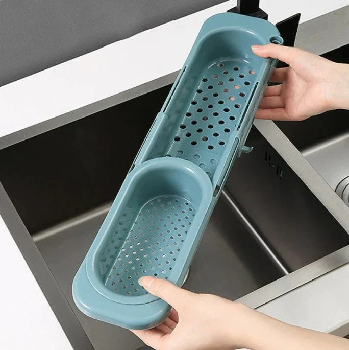 Orgnivo Organisateur de Lavabo Réglable | Fonction Télescopique | Pour Éponges & Chiffons | Aéré & Hygiénique