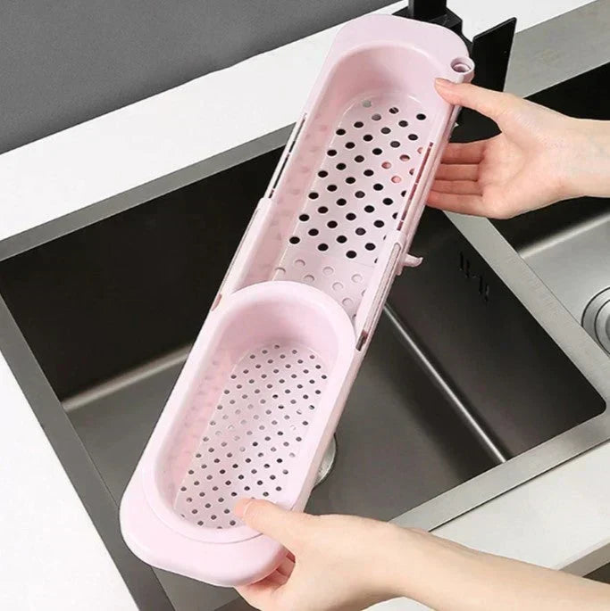 Orgnivo Organisateur de Lavabo Réglable | Fonction Télescopique | Pour Éponges & Chiffons | Aéré & Hygiénique