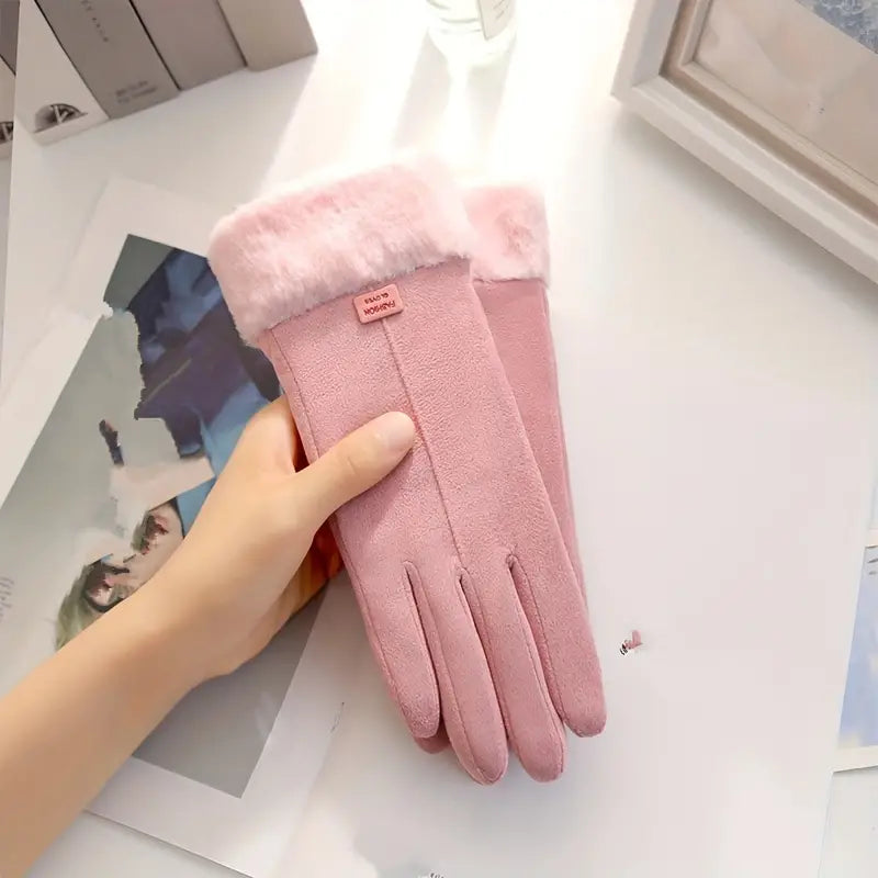 PlushPalm - Gants en velours avec renfort