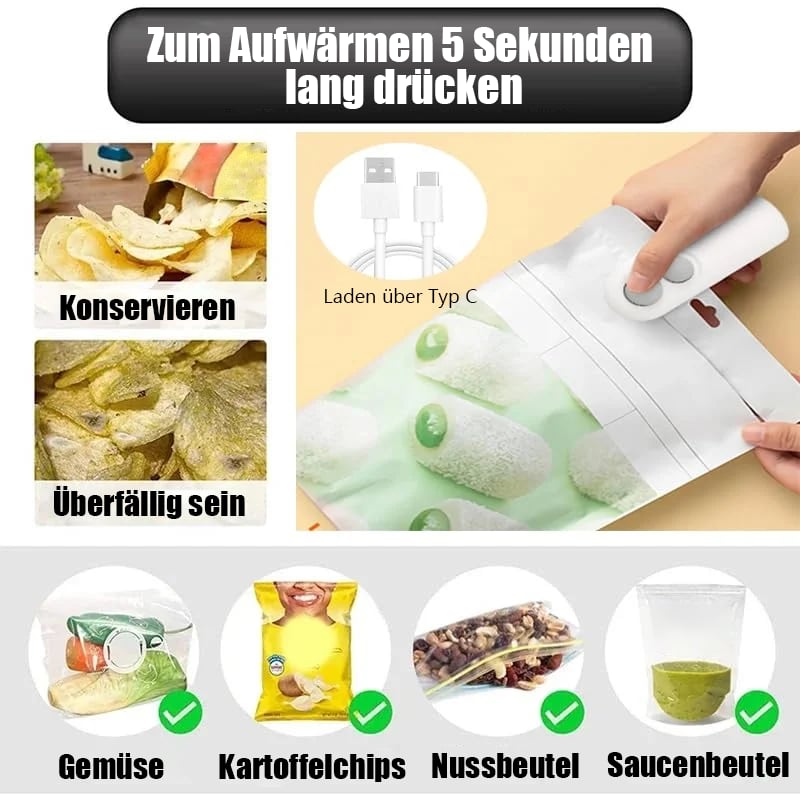 ZipKeeper - Mini-scellant de sachets, Outil portable 2-en-1