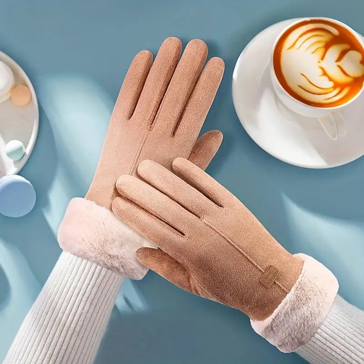 PlushPalm - Gants en velours avec renfort