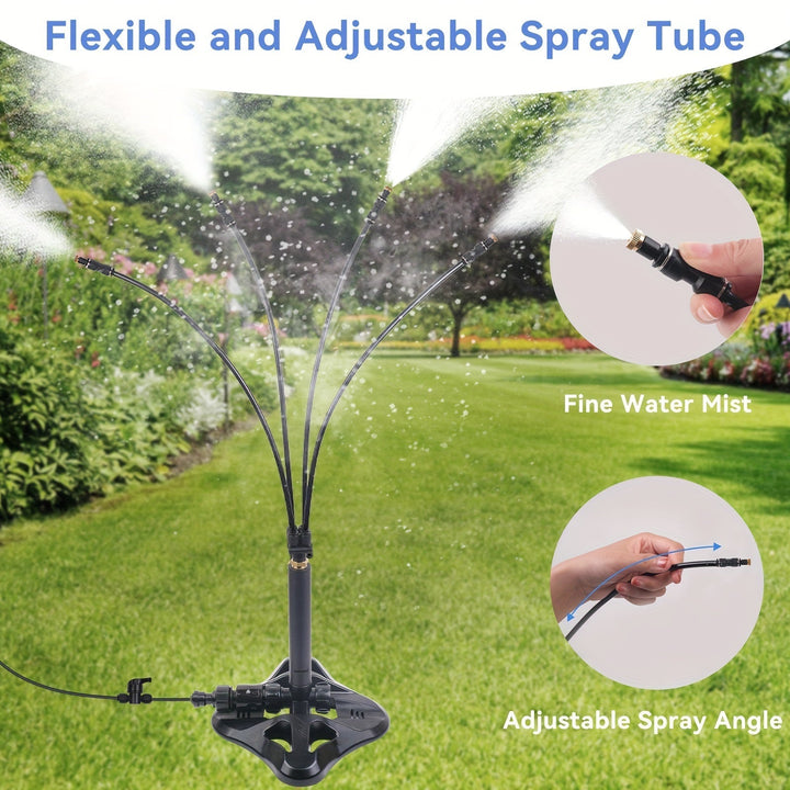 Refroidisseur de jardin AeroMist Flex7 | 7 bras de buse réglables | Sans électricité | Pour terrasse, piscine et jardin