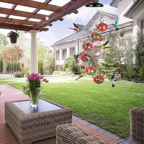 NectarBells | Mangeoire à colibris ornée d'un carillon éolien charmant