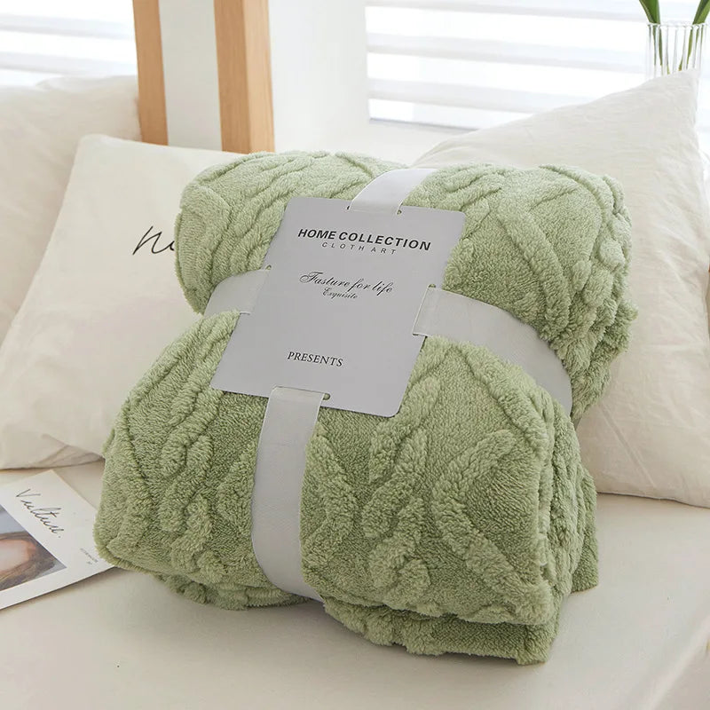 Couverture en Laine d'Agneau WoolAura | Épais des Deux Côtés | Flanelle & Laine d'Agneau | Doux & Chaud