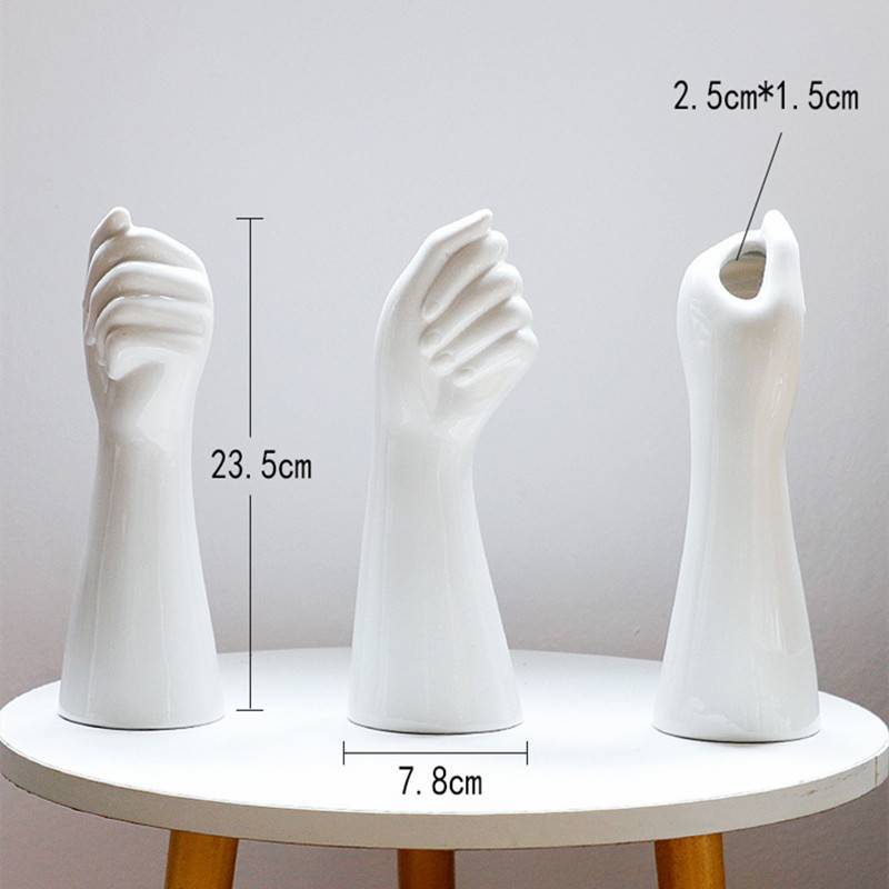 Vase ArteHand | Forme de main en céramique | Surface brillante | Accessoire de décoration artistique