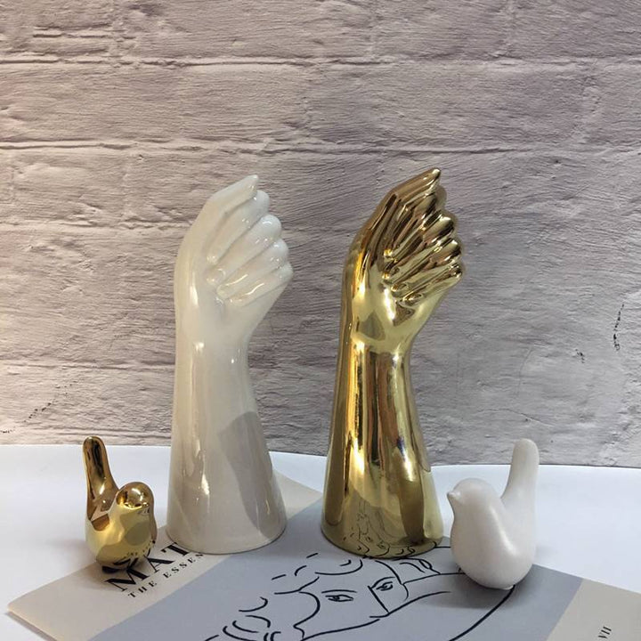 Vase ArteHand | Forme de main en céramique | Surface brillante | Accessoire de décoration artistique