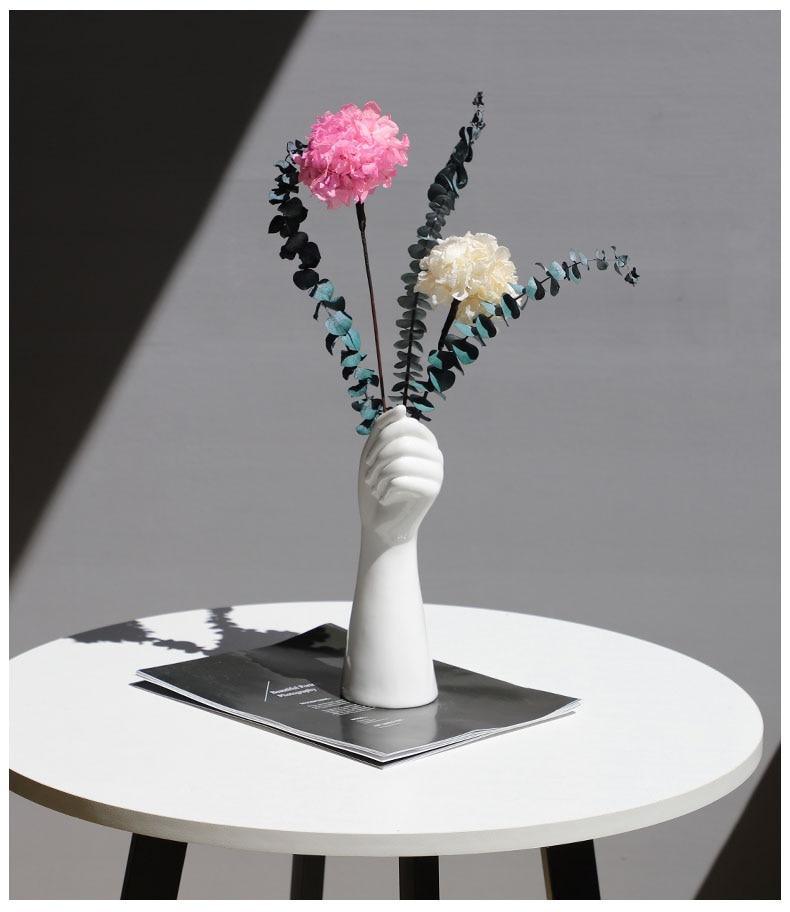 Vase ArteHand | Forme de main en céramique | Surface brillante | Accessoire de décoration artistique