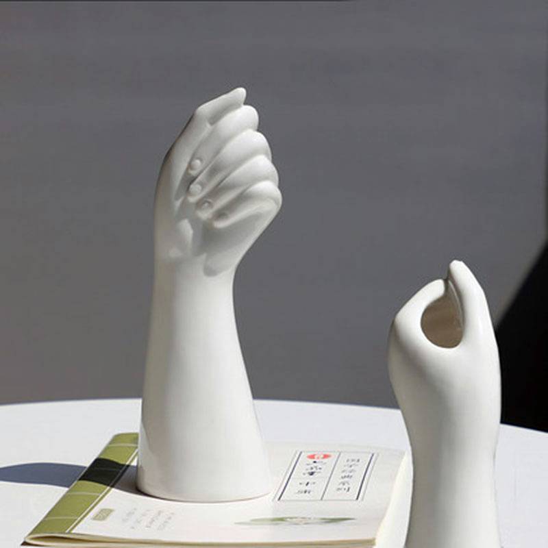 Vase ArteHand | Forme de main en céramique | Surface brillante | Accessoire de décoration artistique