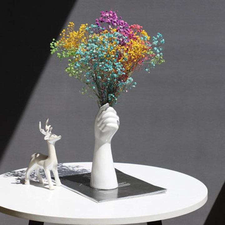 Vase ArteHand | Forme de main en céramique | Surface brillante | Accessoire de décoration artistique