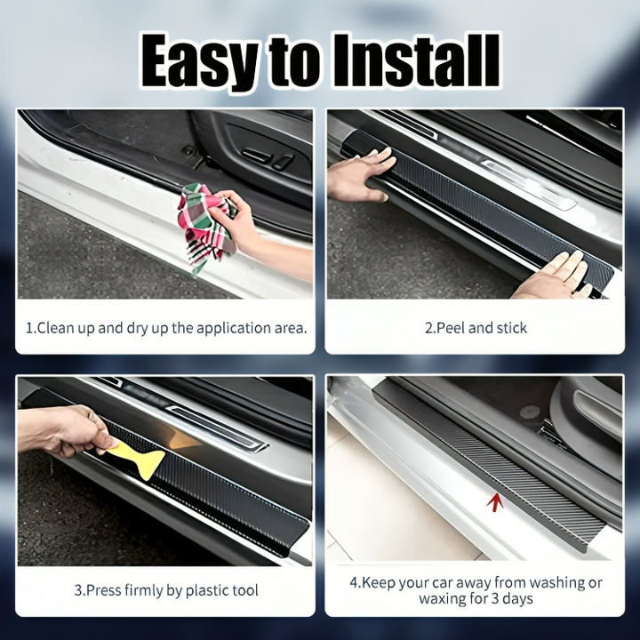 2+2 GRATUIT | StepSafe - Autocollants de protection en fibre de carbone pour portes