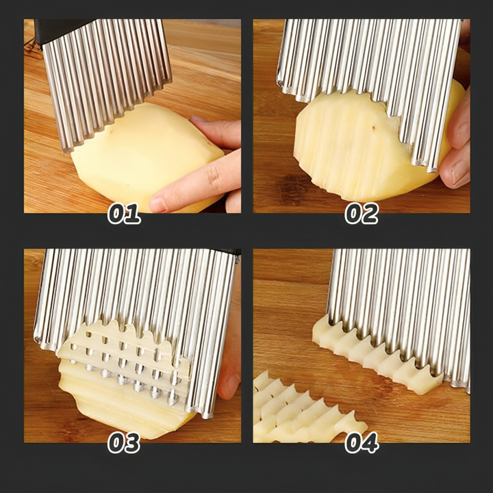 RippleCutter - Râpe de cuisine en acier inoxydable en forme de vague