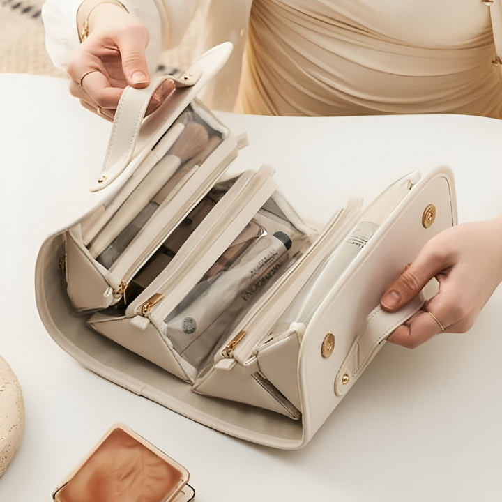 GlamShell – Le sac organisateur de maquillage élégant !