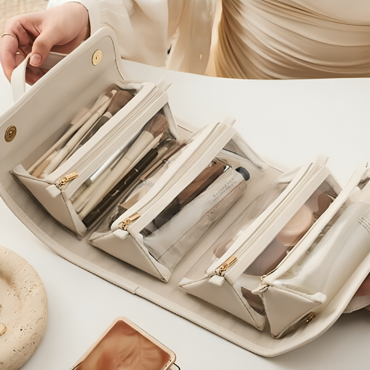GlamShell – Le sac organisateur de maquillage élégant !