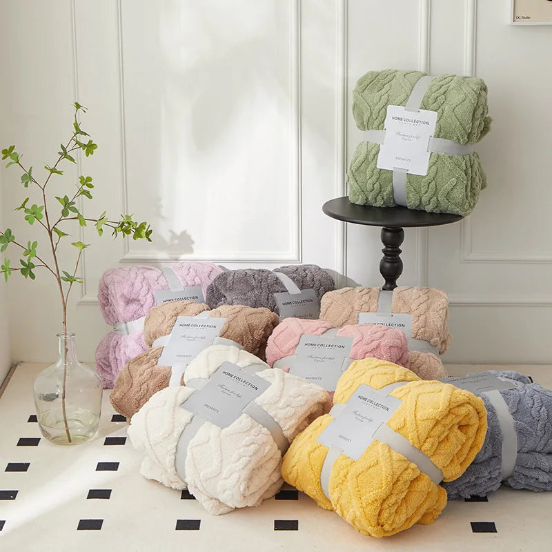 Couverture en Laine d'Agneau WoolAura | Épais des Deux Côtés | Flanelle & Laine d'Agneau | Doux & Chaud