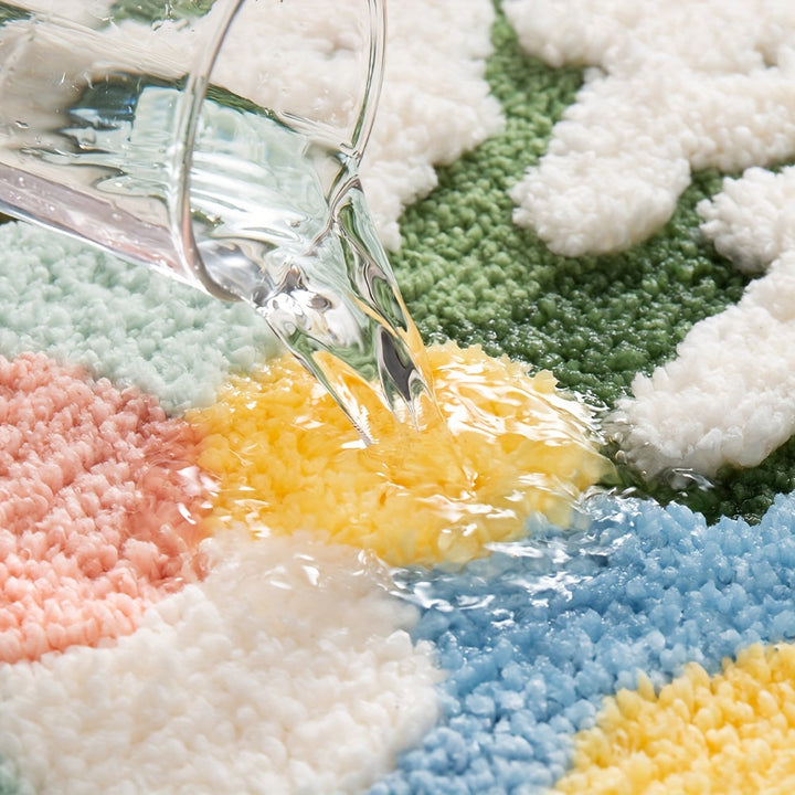 Tapis de bain Velvaflor motif floral | Extra doux et antidérapant | 45x70 cm | 2 cm d'épaisseur