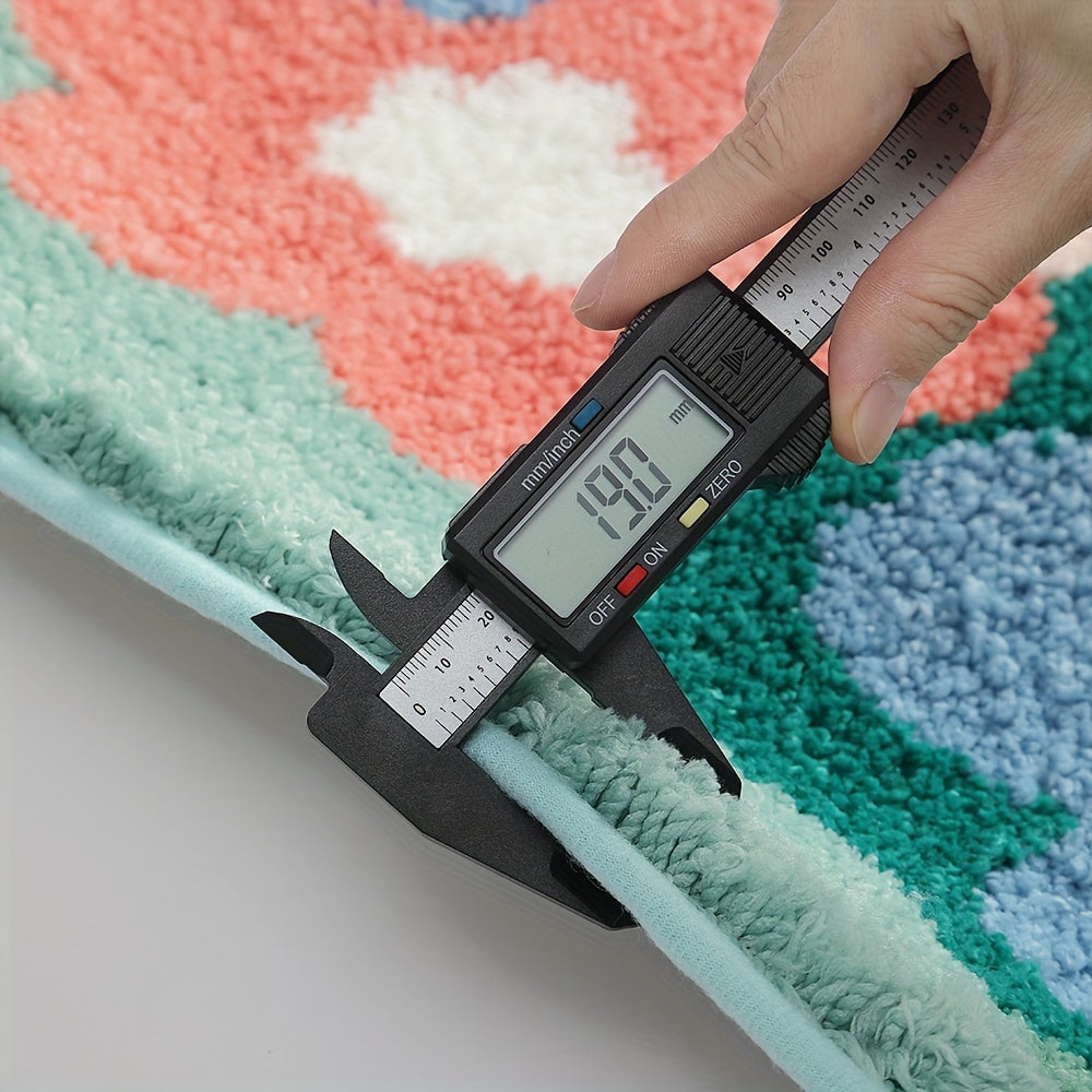 Tapis de bain Velvaflor motif floral | Extra doux et antidérapant | 45x70 cm | 2 cm d'épaisseur