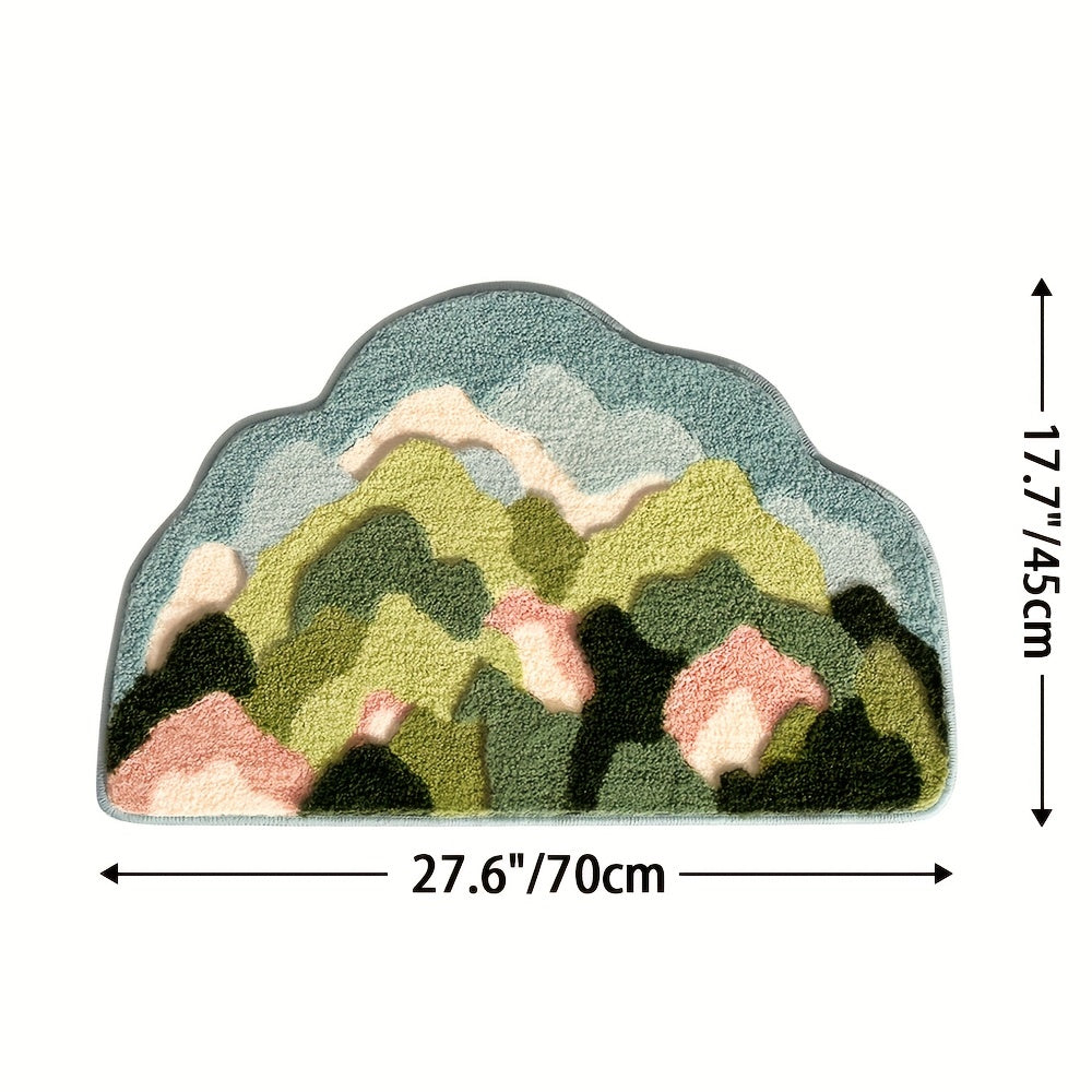 Tapis de bain Velvaflor motif floral | Extra doux et antidérapant | 45x70 cm | 2 cm d'épaisseur